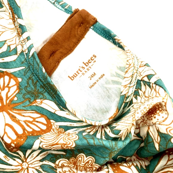 Baby One Piece Outfit Girls Size 24m Organic Cotton Long Sleeve Buttons Floral - Picture 5 of 6